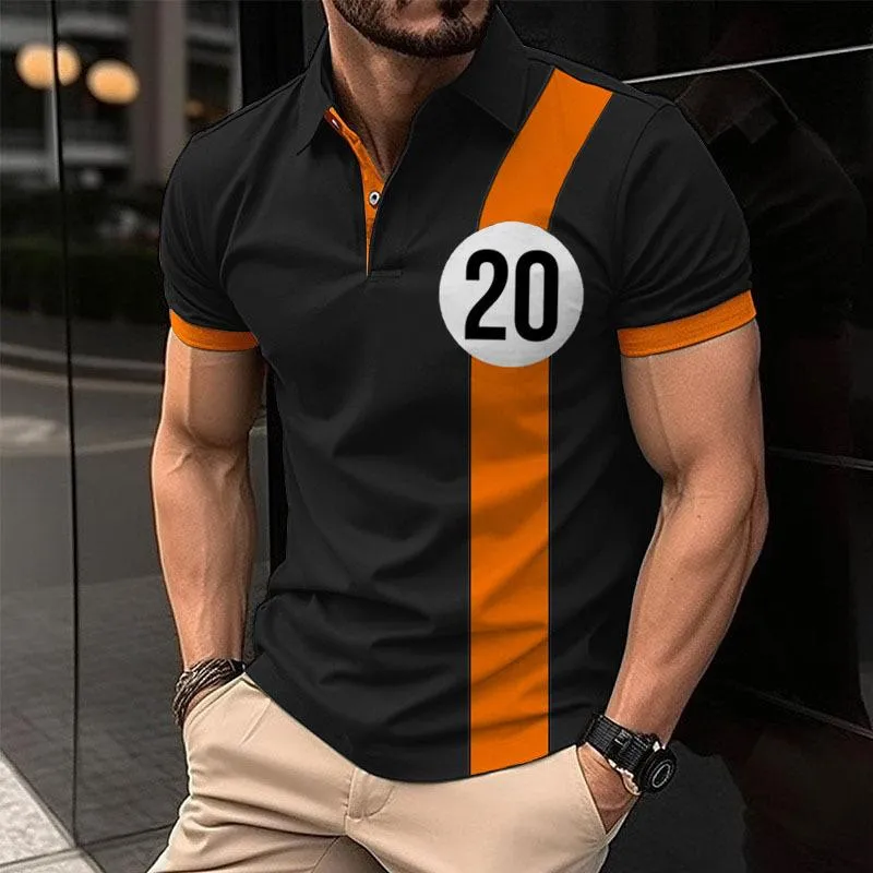 Men's Colorblock Numbers Print Short Sleeve Golf Polo Shirt 52731307Z sold by Manly product image thumbnail 2
