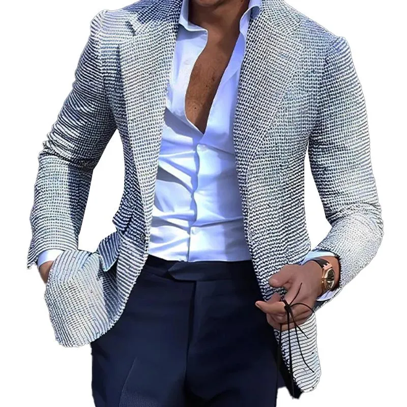 Men's Printed Two-button Casual Blazer 79806843X sold by Manly