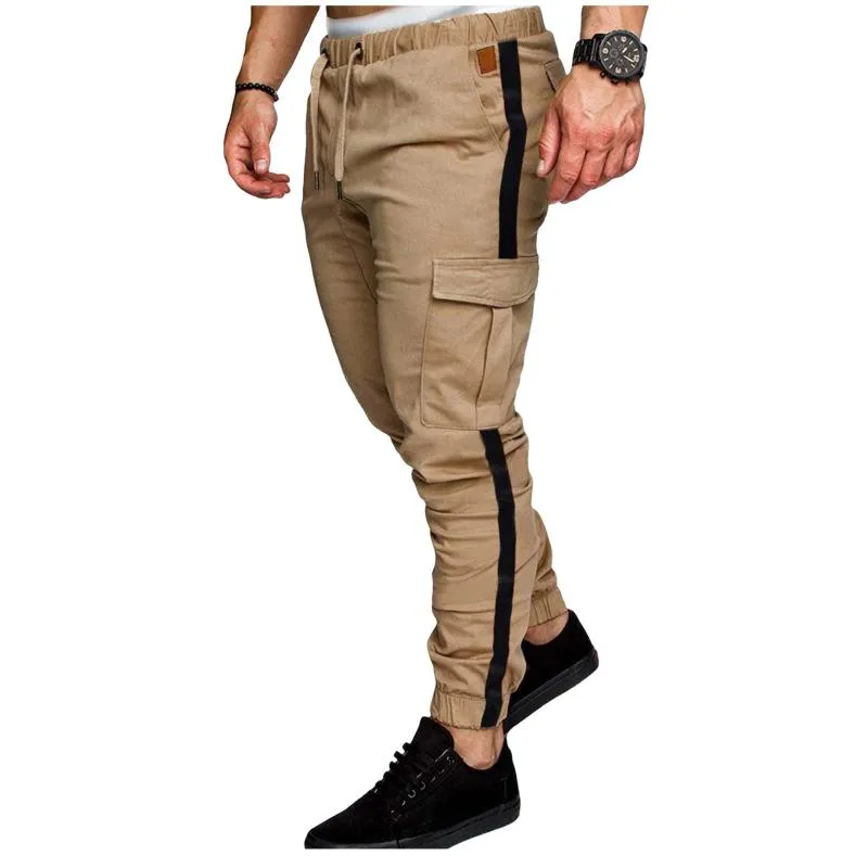 Men's Color Block Elastic Waist Multi-pocket Cargo Pants 13198985Z sold by Manly product image thumbnail 5