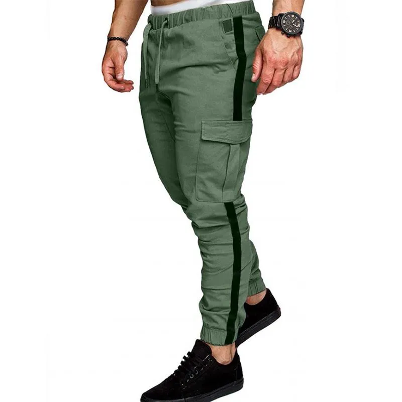 Men's Color Block Elastic Waist Multi-pocket Cargo Pants 13198985Z sold by Manly