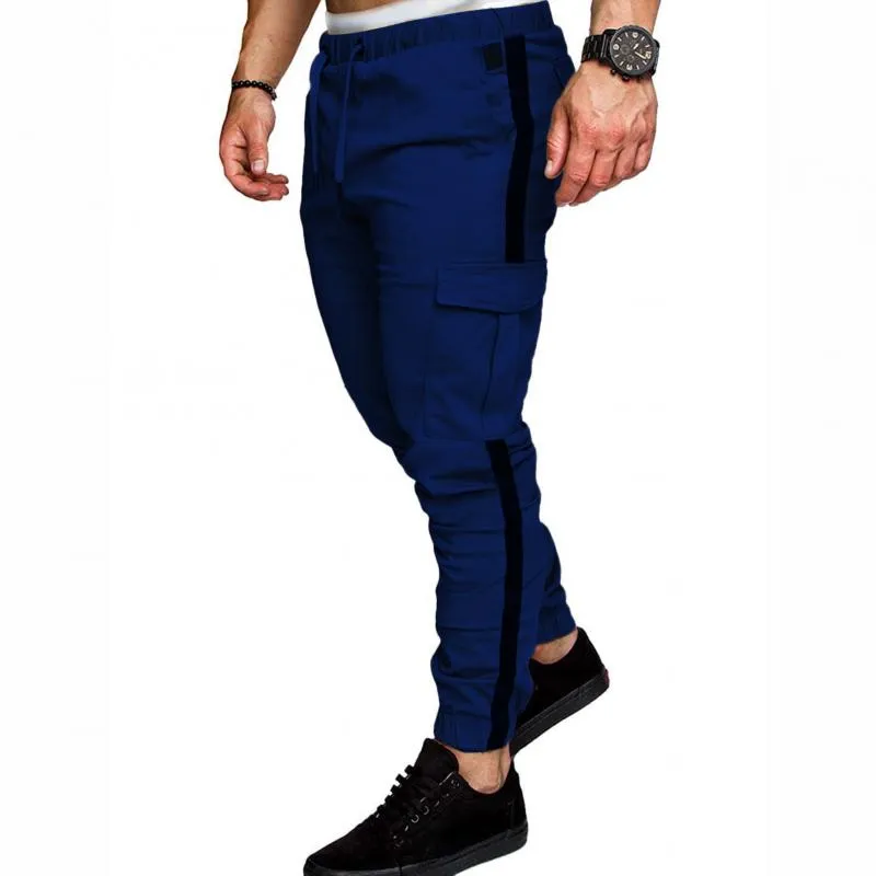 Men's Color Block Elastic Waist Multi-pocket Cargo Pants 13198985Z sold by Manly product image thumbnail 4