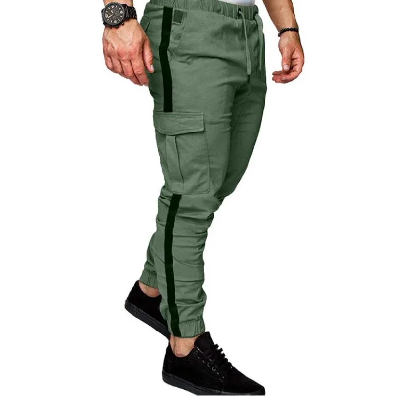 Men's Color Block Elastic Waist Multi-pocket Cargo Pants 13198985Z sold by Manly product image thumbnail 2