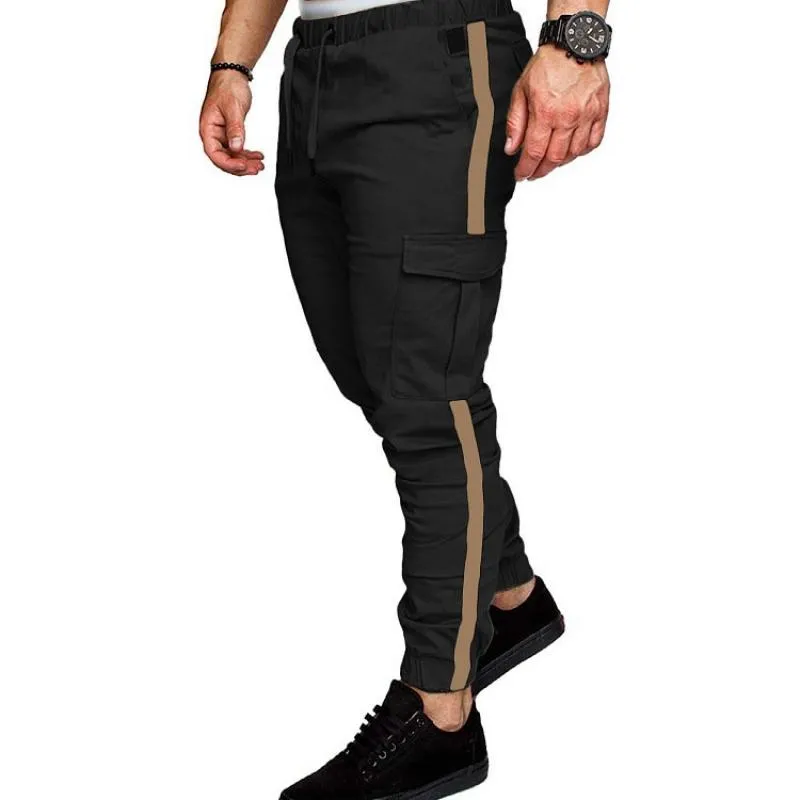 Men's Color Block Elastic Waist Multi-pocket Cargo Pants 13198985Z sold by Manly product image thumbnail 3