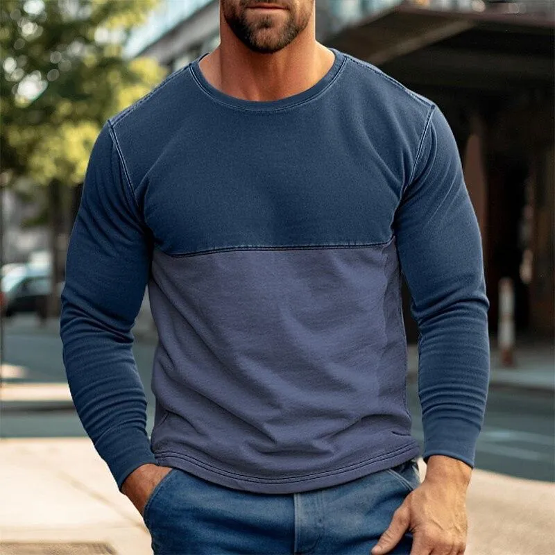 Men's Casual Color Block Print Long Sleeve T-Shirt 25570940Y sold by Manly product image thumbnail 3