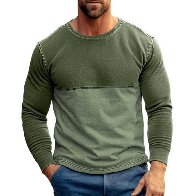 Men's Casual Color Block Print Long Sleeve T-Shirt 25570940Y sold by Manly