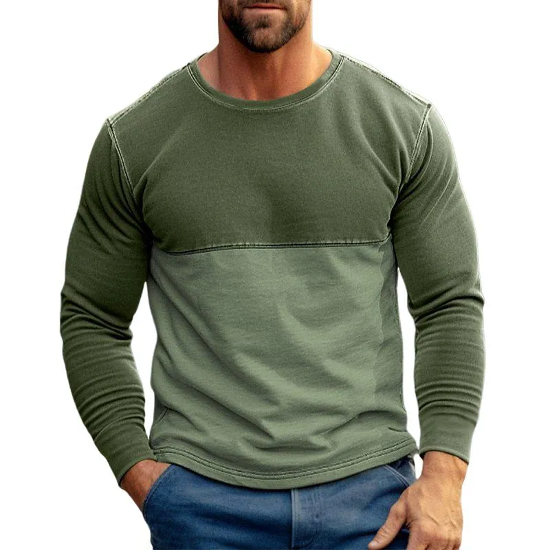 Men's Casual Color Block Print Long Sleeve T-Shirt 25570940Y sold by Manly