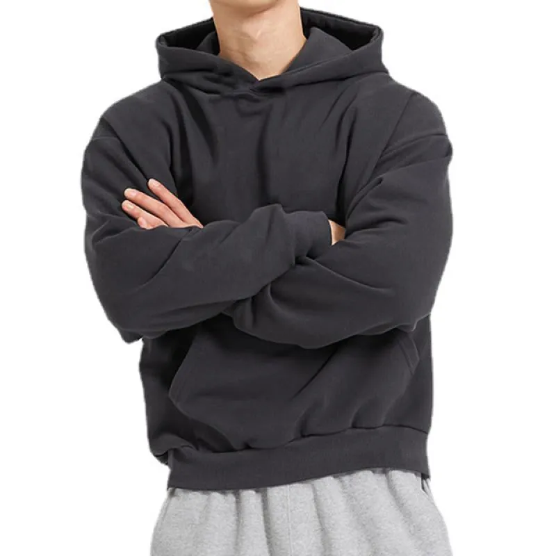 Men's Casual Solid Color Kangaroo Bag Long Sleeve Sports Hoodie 07374762M sold by Manly