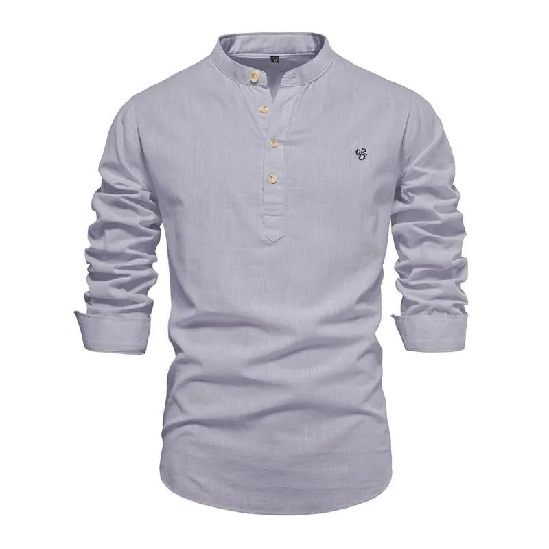 Men's Casual Slim Embroidered Long Sleeve Shirt 41971313M sold by Manly product image thumbnail 4