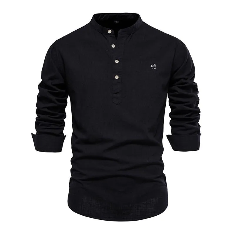 Men's Casual Slim Embroidered Long Sleeve Shirt 41971313M sold by Manly product image thumbnail 3