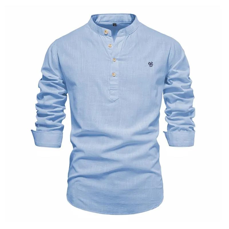 Men's Casual Slim Embroidered Long Sleeve Shirt 41971313M sold by Manly product image thumbnail 2