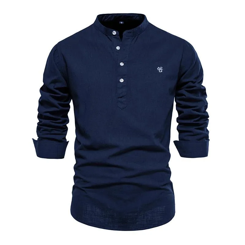 Men's Casual Slim Embroidered Long Sleeve Shirt 41971313M sold by Manly product image thumbnail 5