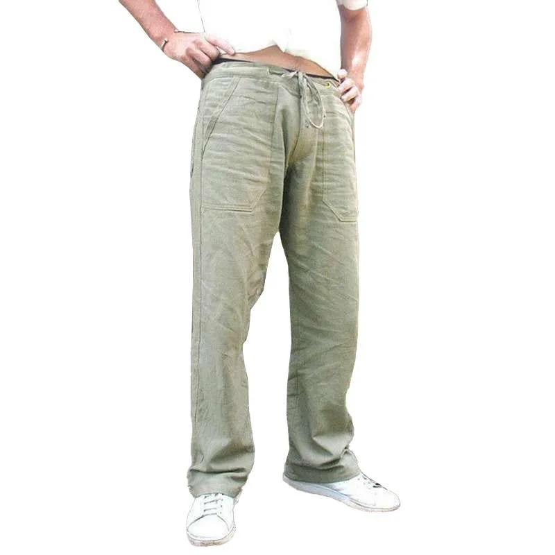 Men's Casual Straight Drawstring Loose Trousers 58622955M sold by Manly