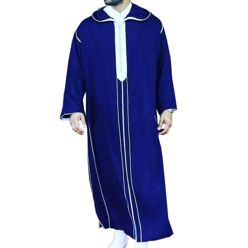 Men's Ethnic Style Hooded Long-Sleeved Loose Robe 66670688M sold by Manly