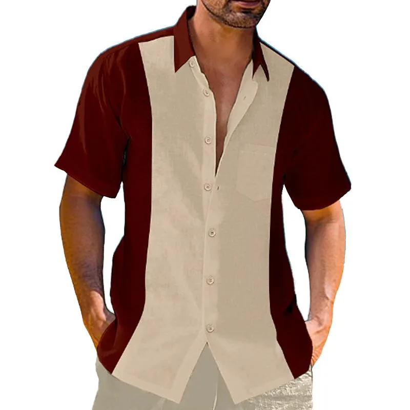 Men's Contrasting Lapel Beach Short Sleeve Shirt 80277578X sold by Manly product image thumbnail 4