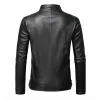 Men's Stand Collar Slim Leather Jacket 11233032X sold by Manly