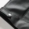 Men's Stand Collar Slim Leather Jacket 11233032X sold by Manly