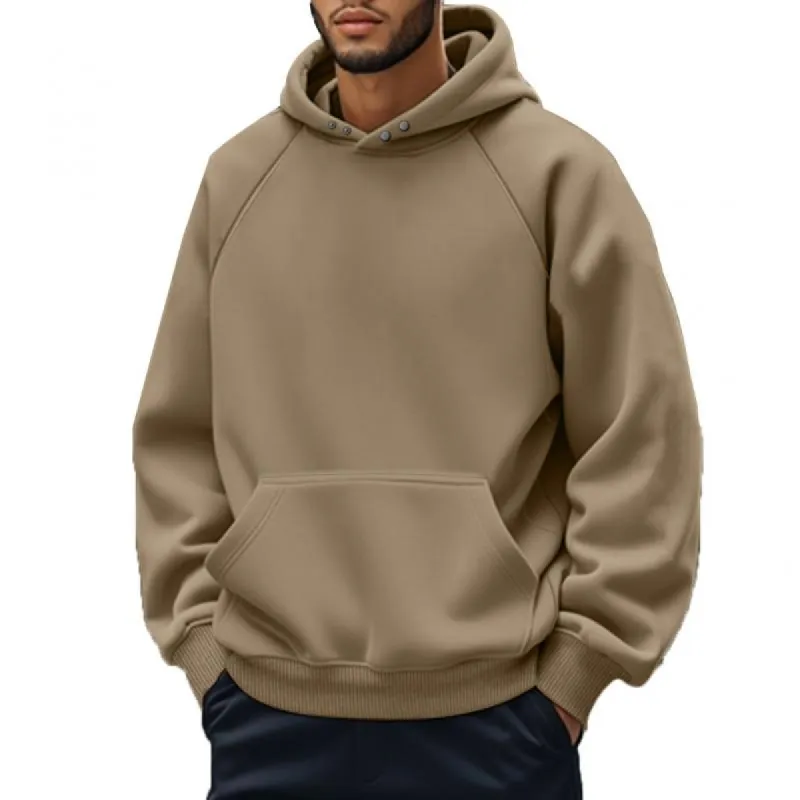 Men's Casual Kangaroo Pocket Fleece Loose Hoodie 57825880M sold by Manly