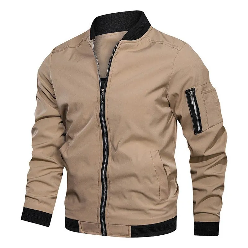 Men's Stand Collar Solid Multi-pocket Jacket 49729222Z sold by Manly product image thumbnail 5