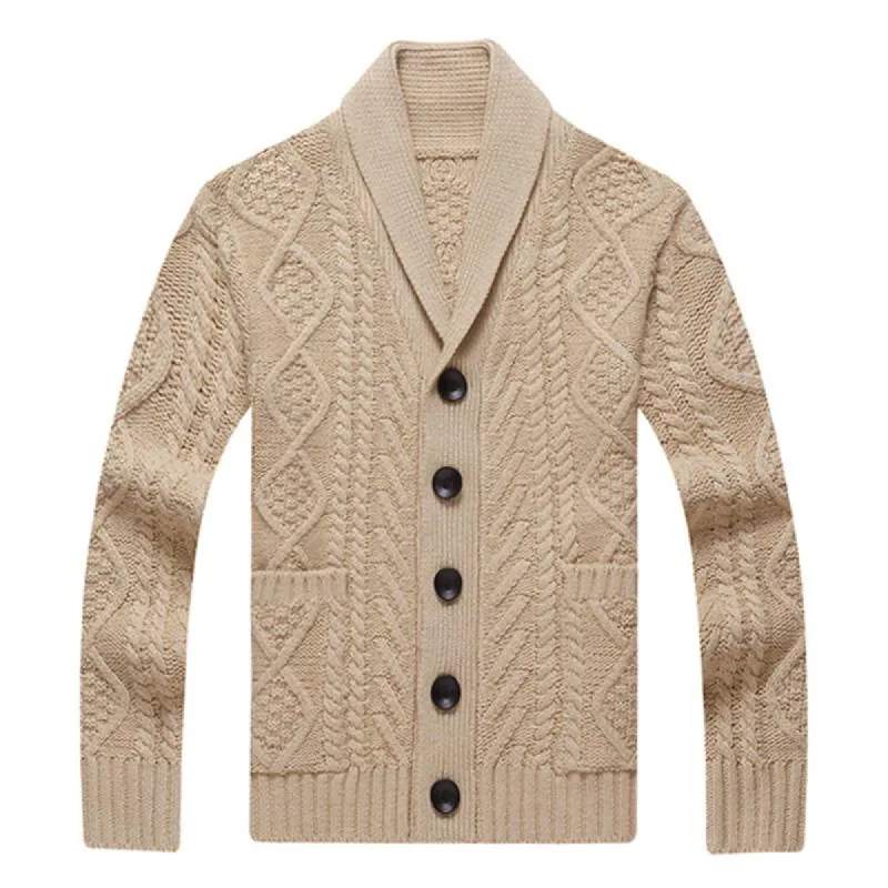 Men's Lapel Knit Cardigan Jacket 58580046X sold by Manly
