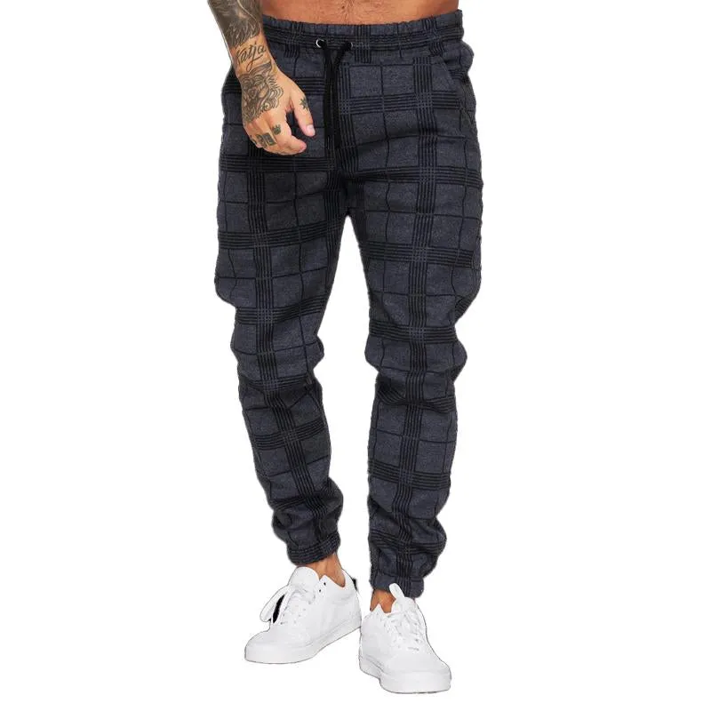 Men's Checkered Print Casual Elastic Trousers 72166149X sold by Manly product image thumbnail 3