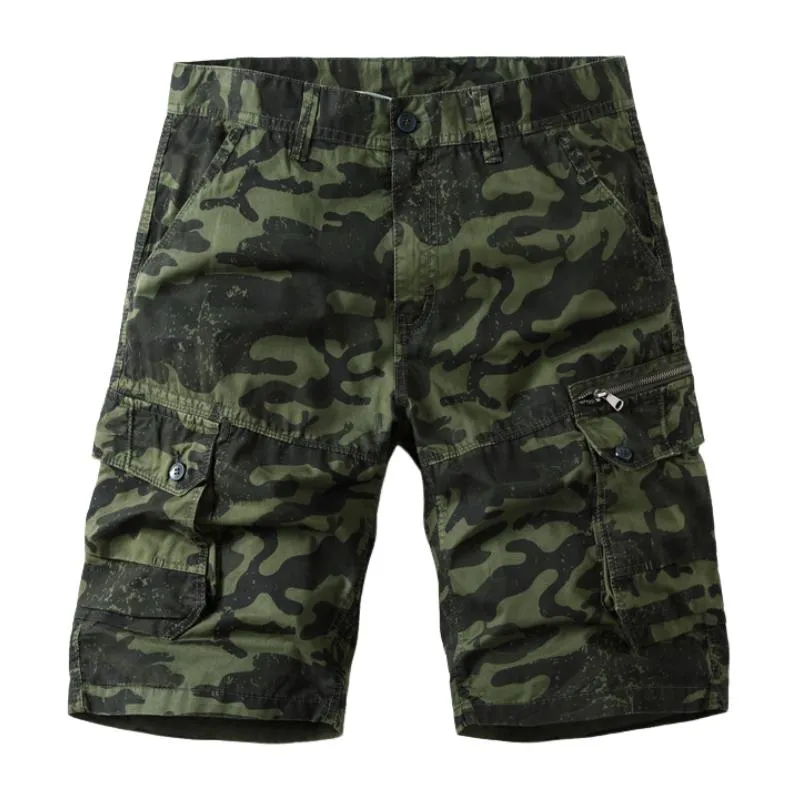 Men's Casual Outdoor Camouflage Loose Multi-pocket Cargo Shorts 37933660M sold by Manly