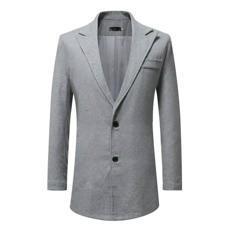 Men's Solid Color Mid-length Single-breasted Coat 68376808X sold by Manly