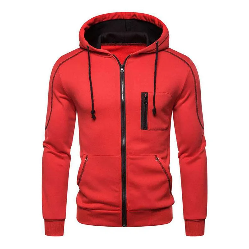 Men's Casual Color Block Zip Long Sleeve Sports Hoodie 67415663M sold by Manly product image thumbnail 4