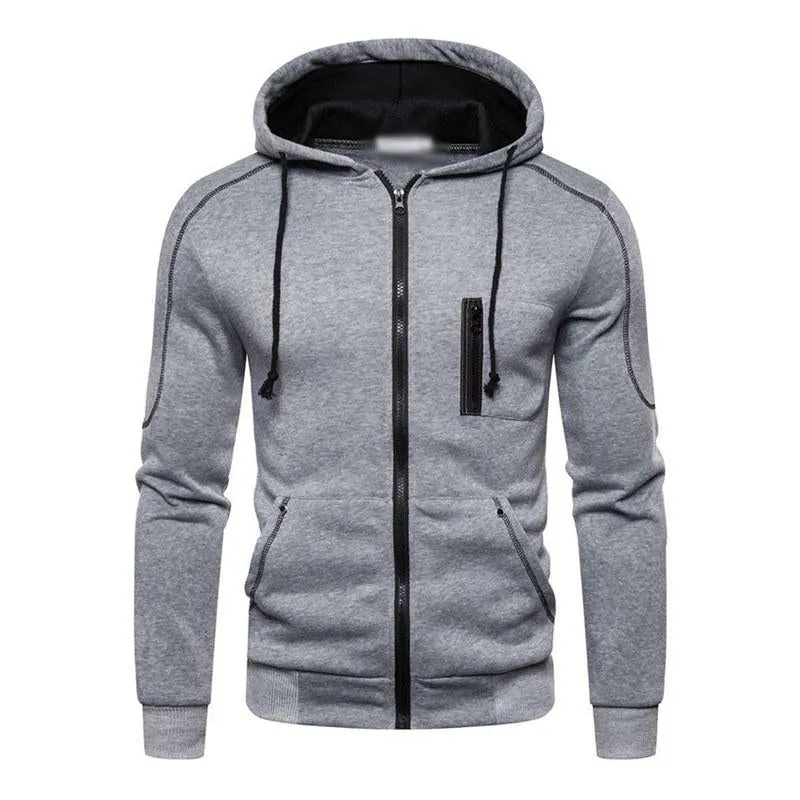 Men's Casual Color Block Zip Long Sleeve Sports Hoodie 67415663M sold by Manly product image thumbnail 2