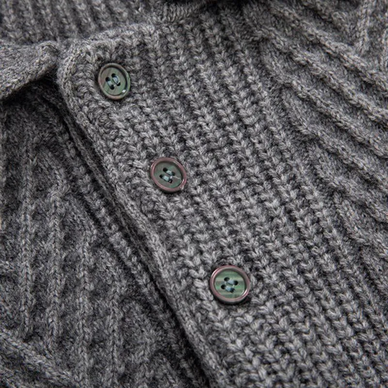 Men's Casual Slim Lapel Jacquard Knit Sweater 20407598M sold by Manly product image thumbnail 5