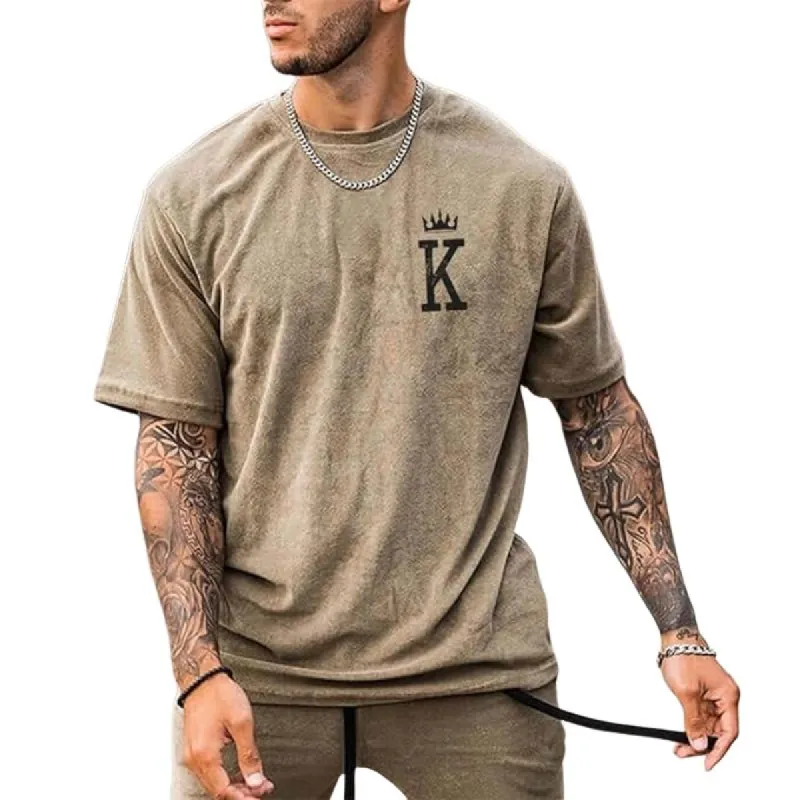 Men's Casual Spade K Short-sleeved T-shirt 26768867TO sold by Manly