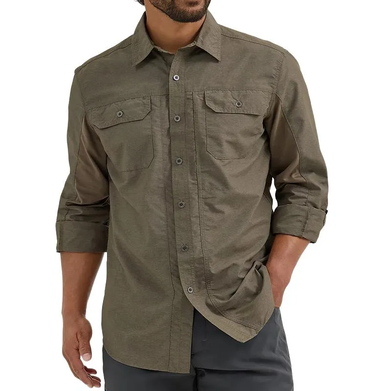 Men's Retro Casual Pocket Workwear Long Sleeve Shirt 05375471TO sold by Manly