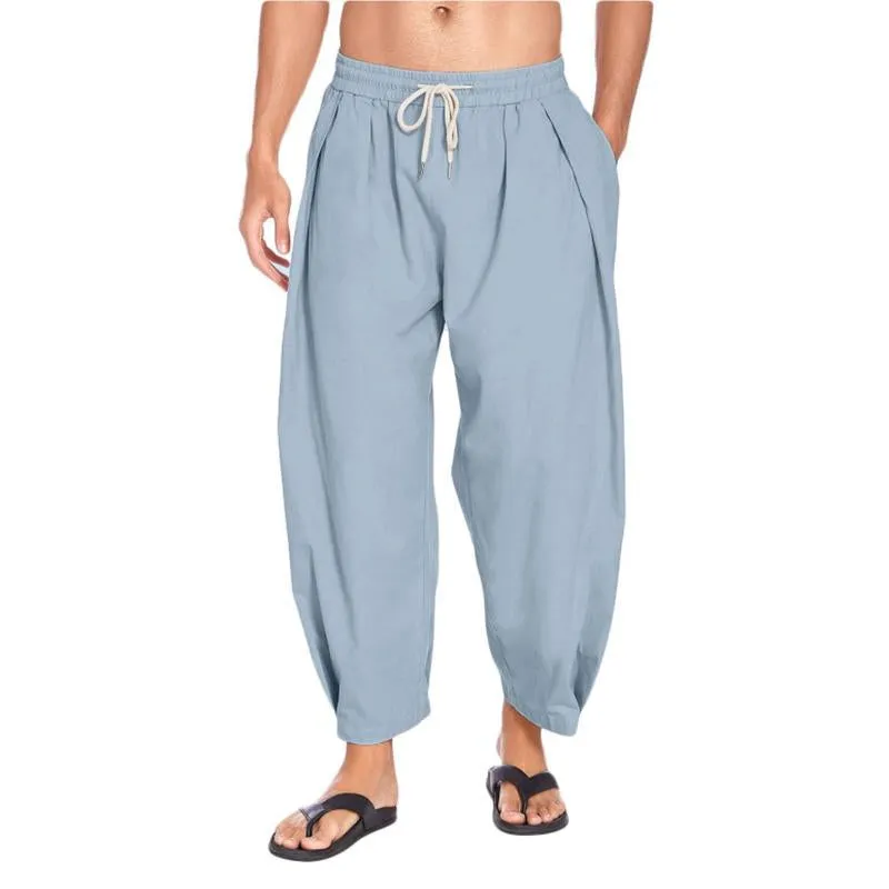 Men's Casual Drawstring Cotton Linen Loose Harem Pants 54003103M sold by Manly product image thumbnail 4