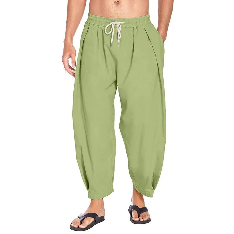 Men's Casual Drawstring Cotton Linen Loose Harem Pants 54003103M sold by Manly product image thumbnail 3