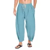 Men's Casual Drawstring Cotton Linen Loose Harem Pants 54003103M sold by Manly