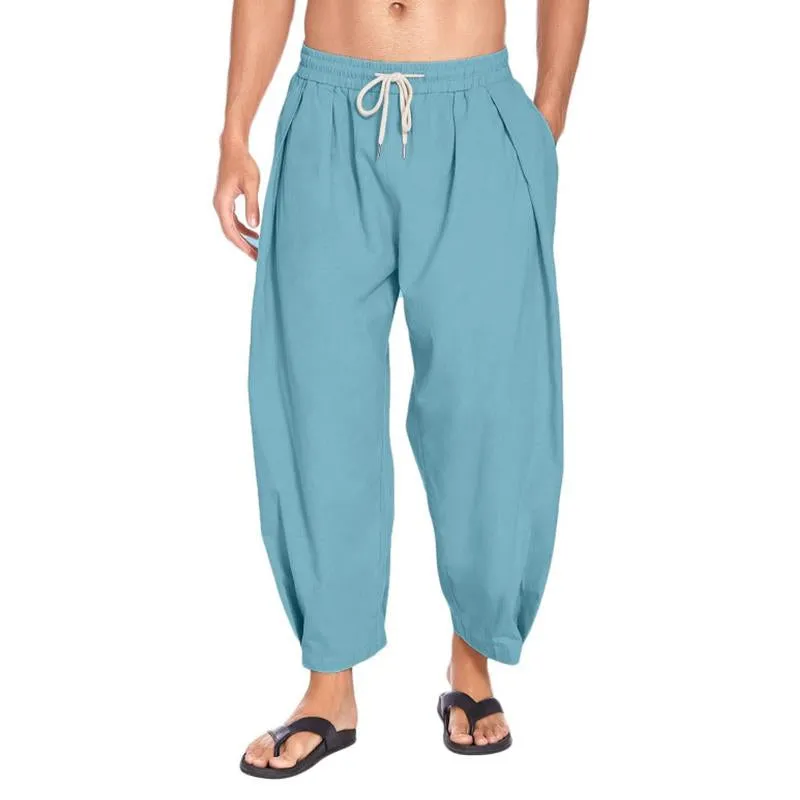 Men's Casual Drawstring Cotton Linen Loose Harem Pants 54003103M sold by Manly product image thumbnail 5