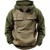 Men's Colorblock Raglan Sleeve Cargo Hoodie 92725557Y sold by Manly