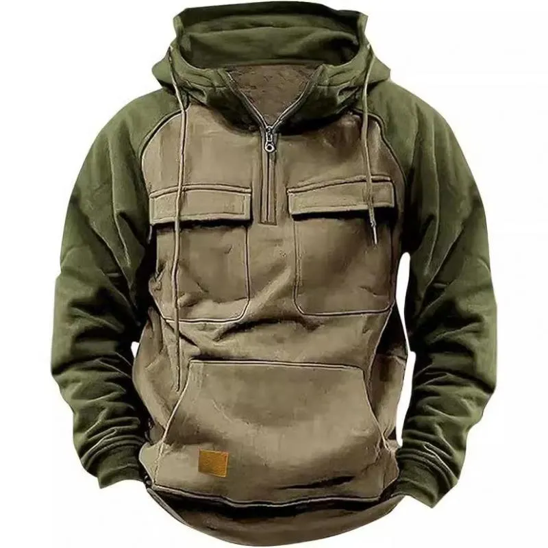 Men's Colorblock Raglan Sleeve Cargo Hoodie 92725557Y sold by Manly product image thumbnail 5