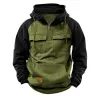 Men's Colorblock Raglan Sleeve Cargo Hoodie 92725557Y sold by Manly