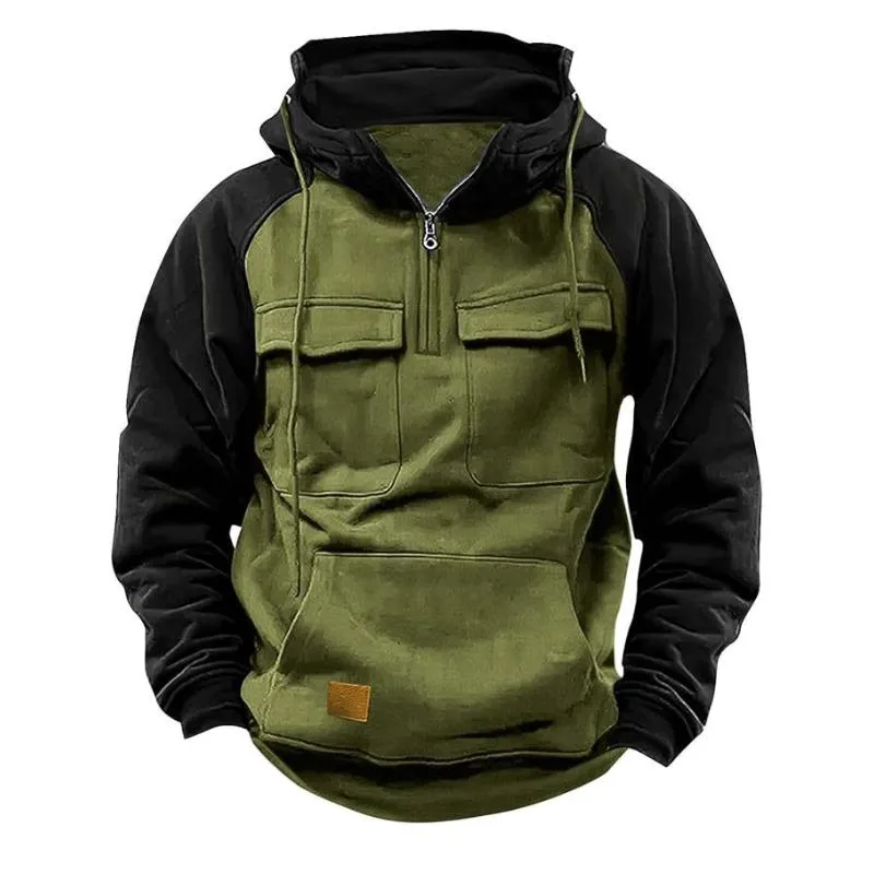 Men's Colorblock Raglan Sleeve Cargo Hoodie 92725557Y sold by Manly product image thumbnail 3