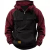 Men's Colorblock Raglan Sleeve Cargo Hoodie 92725557Y sold by Manly