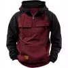 Men's Colorblock Raglan Sleeve Cargo Hoodie 92725557Y sold by Manly