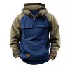 Men's Colorblock Raglan Sleeve Cargo Hoodie 92725557Y sold by Manly