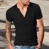 Men's Henley Crew Neck Short Sleeve Henley T-shirt 66405442X sold by Manly