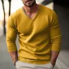 Men's solid color V-neck long-sleeved knitted pullover sweater 59954732X sold by Manly