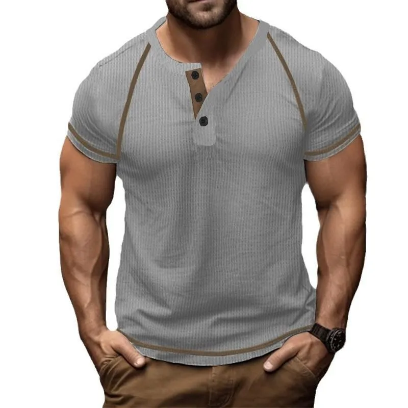 Men's Retro Contrast Color Slim Fit Raglan Short Sleeve T-Shirt 75796337M sold by Manly