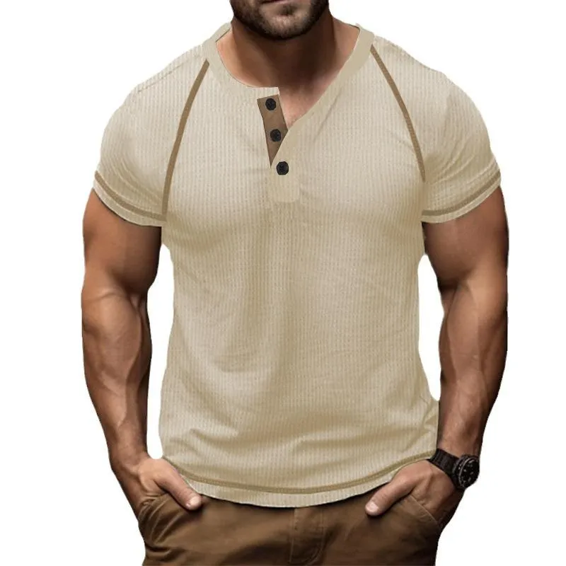 Men's Retro Contrast Color Slim Fit Raglan Short Sleeve T-Shirt 75796337M sold by Manly product image thumbnail 4