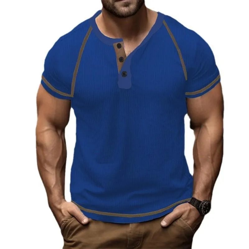 Men's Retro Contrast Color Slim Fit Raglan Short Sleeve T-Shirt 75796337M sold by Manly product image thumbnail 3