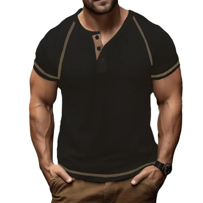 Men's Retro Contrast Color Slim Fit Raglan Short Sleeve T-Shirt 75796337M sold by Manly product image thumbnail 2