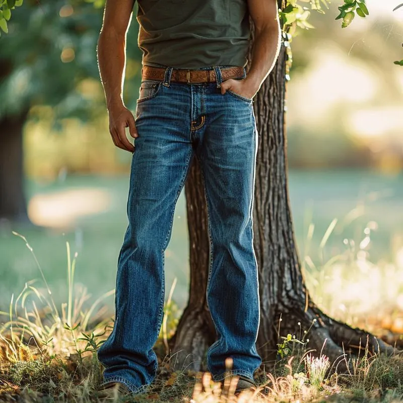 Men's Vintage Washed Distressed Loose Straight Jeans 92444688M sold by Manly product image thumbnail 2