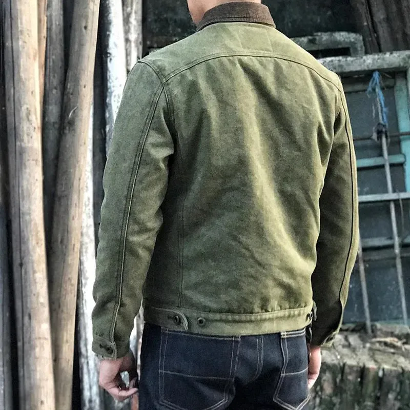 Men's Retro Motorcycle Lapel Single Breasted Jacket 80553280Z sold by Manly product image thumbnail 3